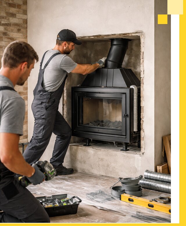 Установка каминных топок в Гае: монтаж, подключение