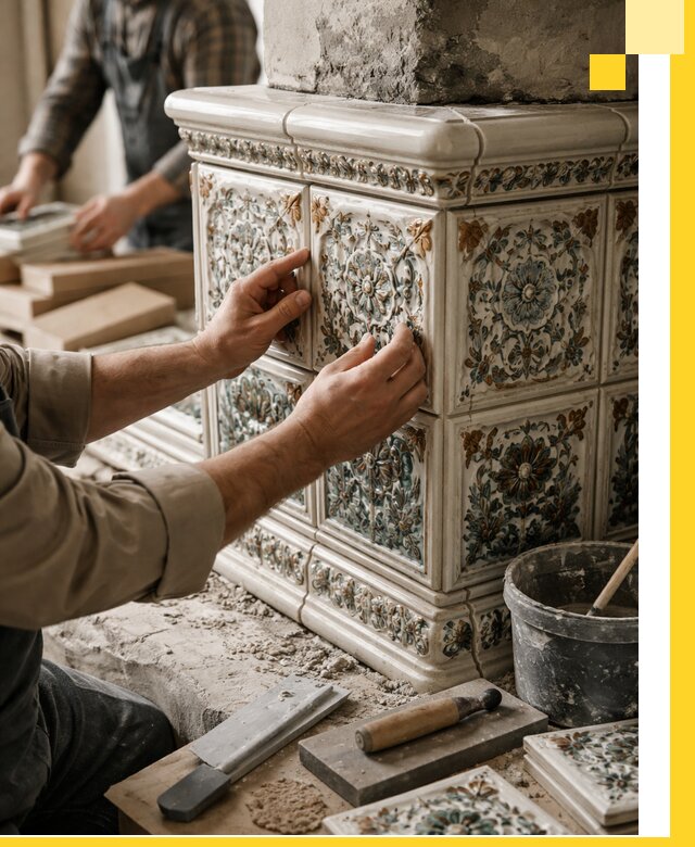 Изразцовые камины под ключ в Гае: проект и монтаж