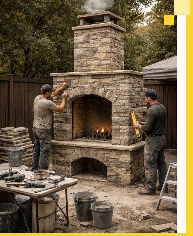 Проектирование и установка уличных каминов в Гае