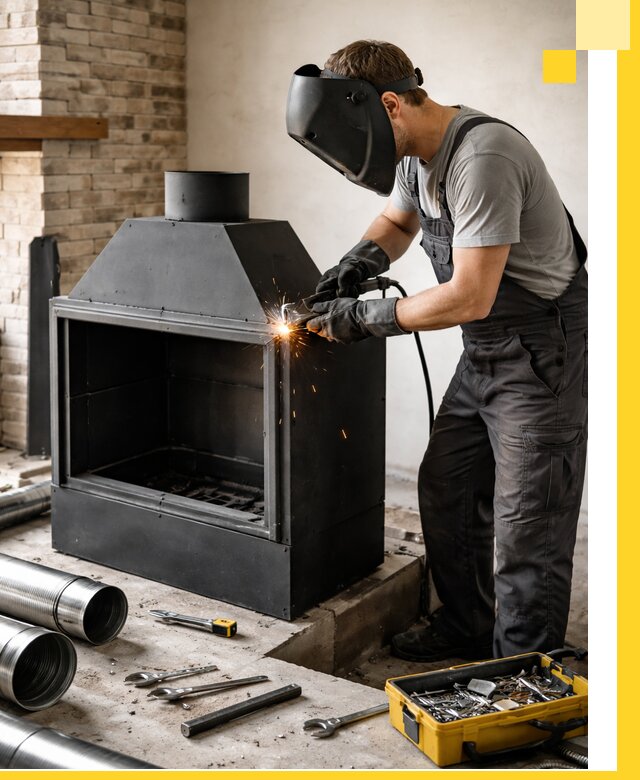 Продажа и установка металлических каминов в Гае под ключ