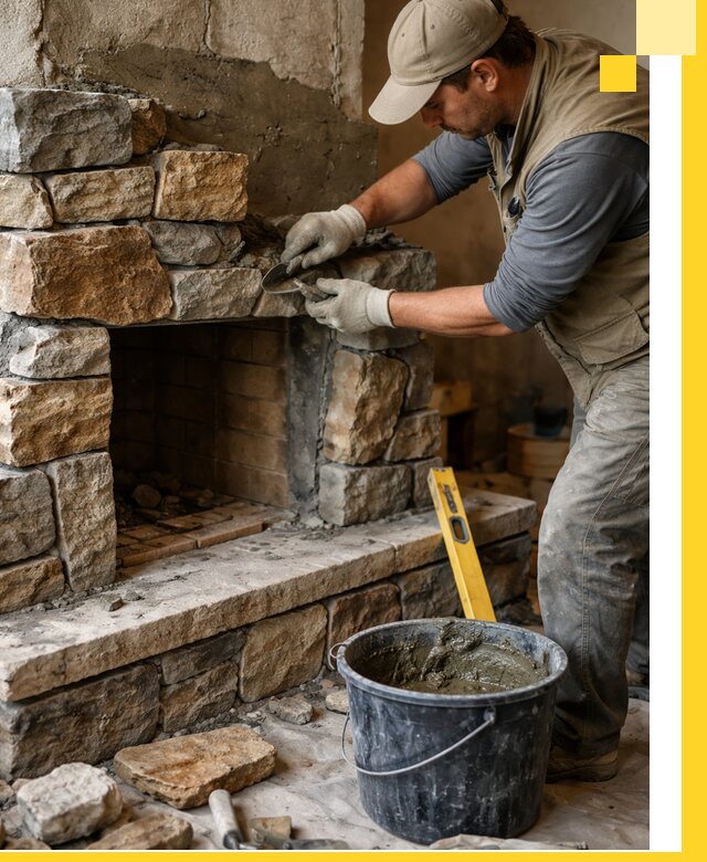 Изготовление и установка каменных каминов под ключ в Гае