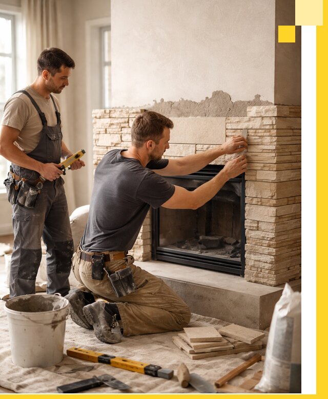 Установка и монтаж каминов для загородного дома в Гае