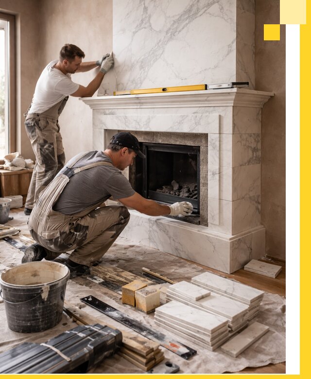 Отделка каминов в Гае качественные облицовочные работы