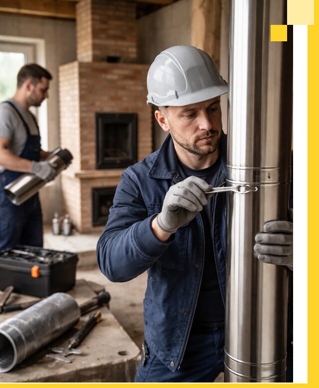 Профессиональный монтаж дымоходов для печей в Гае