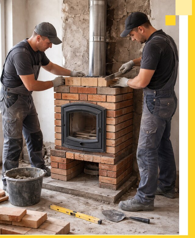 Монтаж печи камина под ключ в Гае с гарантией и пусконаладкой