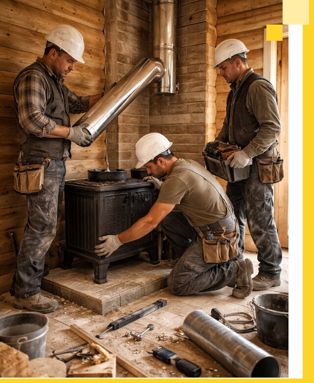 Профессиональный монтаж банных печей и дымоходов в Гае