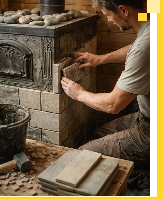 Облицовка банных печей в Гае профессиональная отделка