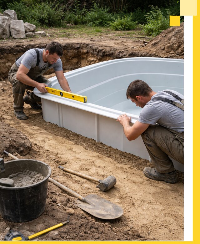 Производство и установка пластиковых бассейнов в Гае под ключ