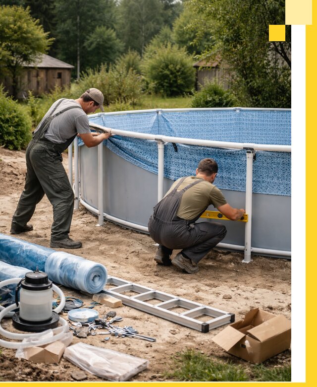 Установка и монтаж каркасных бассейнов в Гае под ключ