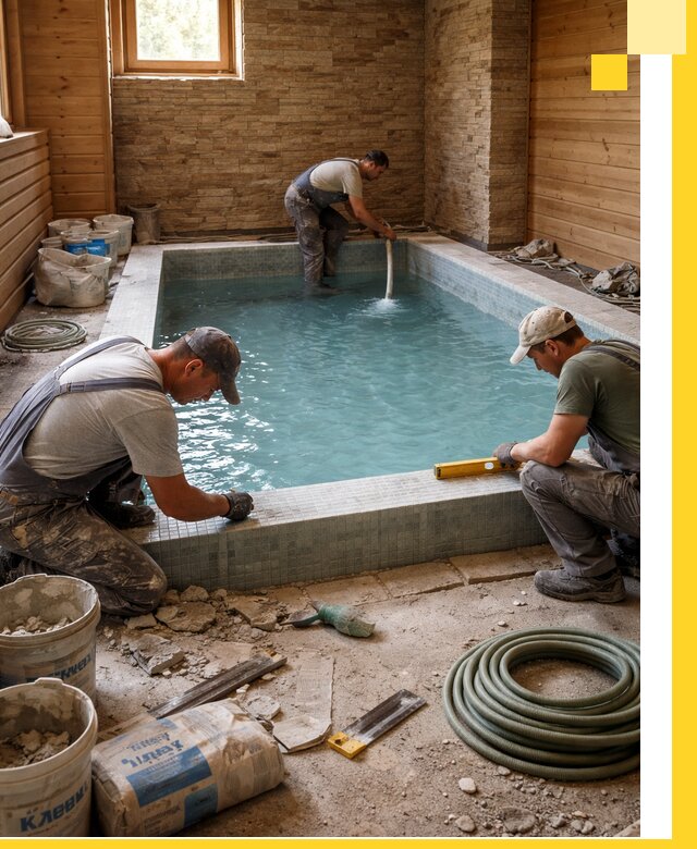 Проектирование и строительство бассейнов для бани в Гае