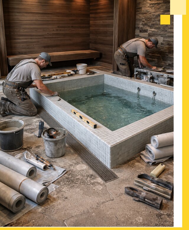 Установка и строительство бассейнов для сауны в Гае