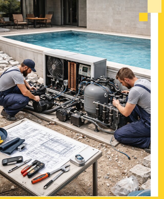 Проектирование и монтаж бассейнов с подогревом в Гае