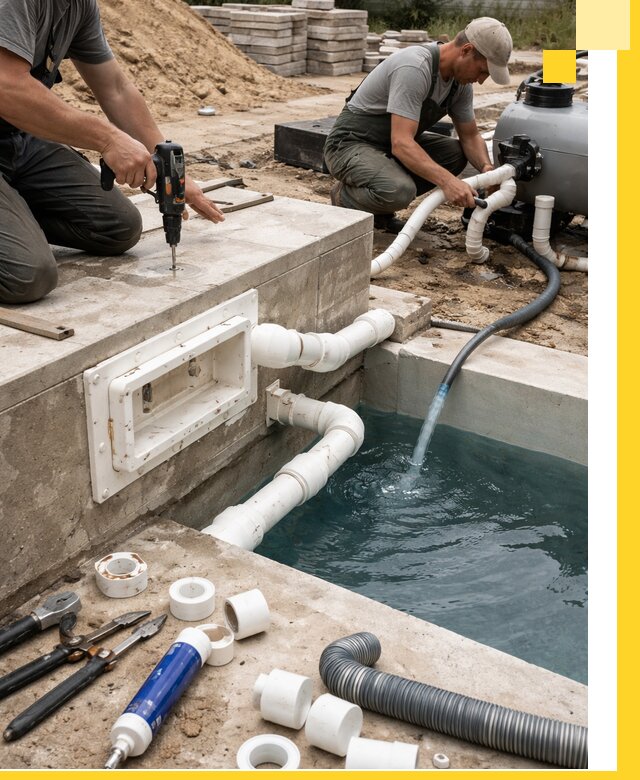 Строительство скиммерных бассейнов под ключ в Гае