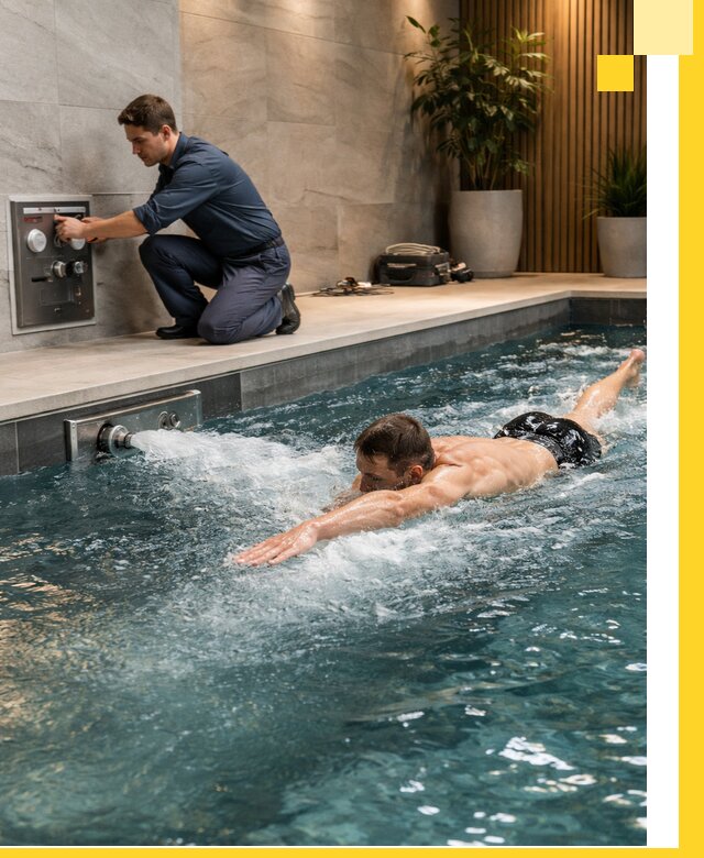 Проектирование и монтаж бассейнов с противотоком в Гае