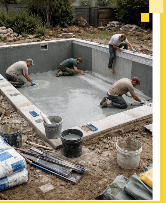 Изготовление и монтаж чаши бассейна под ключ в Гае