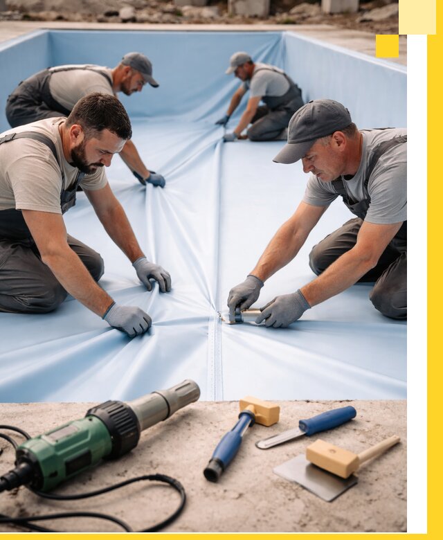 ПВХ пленка для бассейнов с монтажом и гарантией в Гае