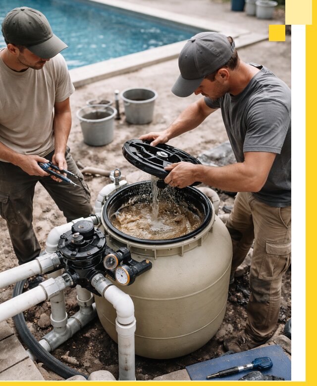 Установка и обслуживание песочных фильтров для бассейнов в Гае