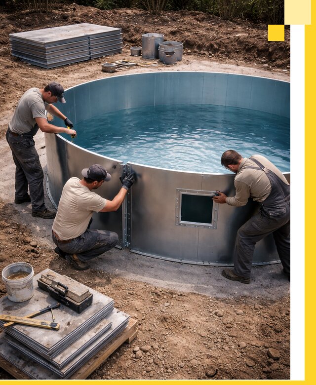 Круглые бассейны под ключ в Гае проектирование и монтаж