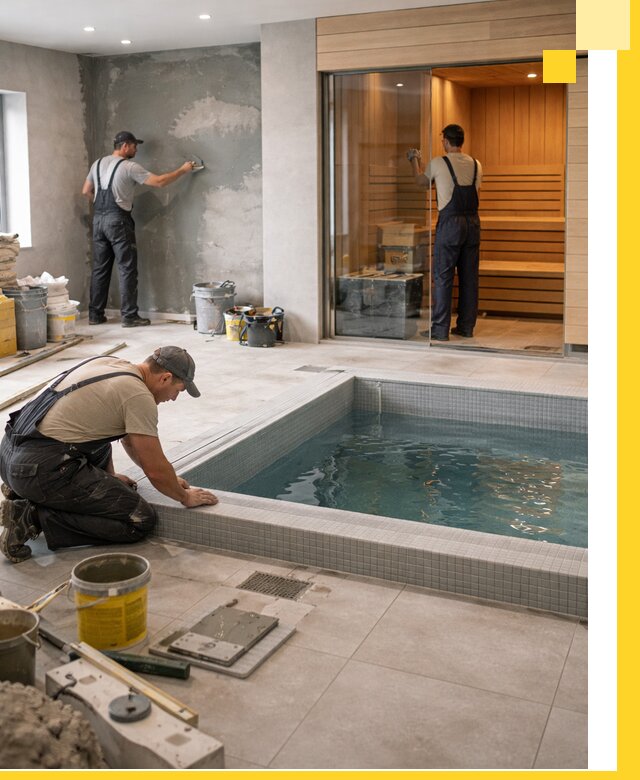 Проектирование и строительство сауны с бассейном в Гае