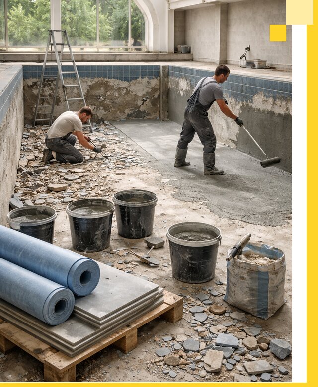 Реконструкция бассейнов в Гае: ремонт, гидроизоляция