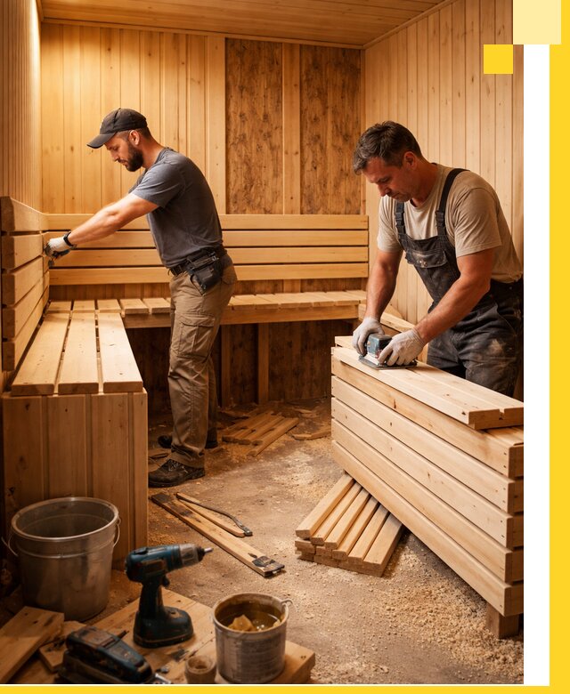 Профессиональный комплексный ремонт саун под ключ в Гае