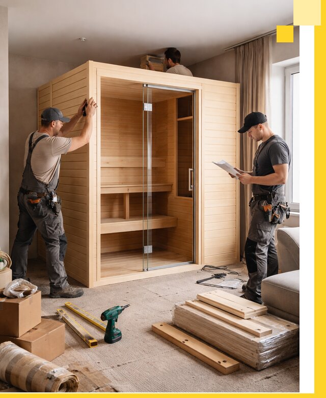 Установка и благоустройство саун в квартире в Гае