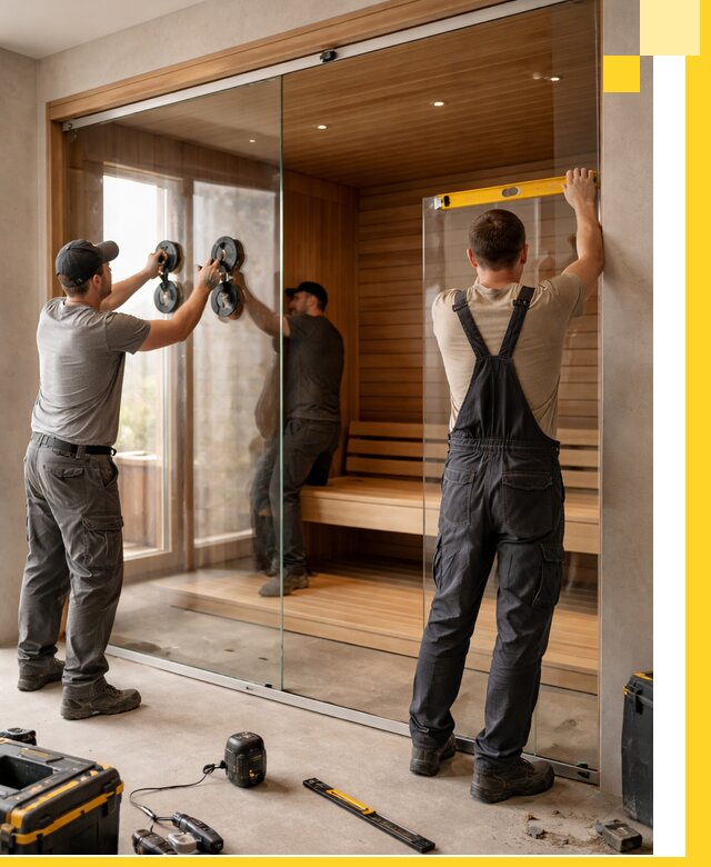 Производство и монтаж стеклянных саун под ключ в Гае