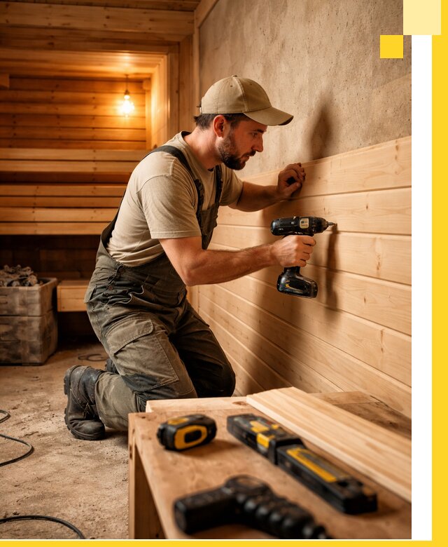 Профессиональная внутренняя отделка бани в Гае под ключ