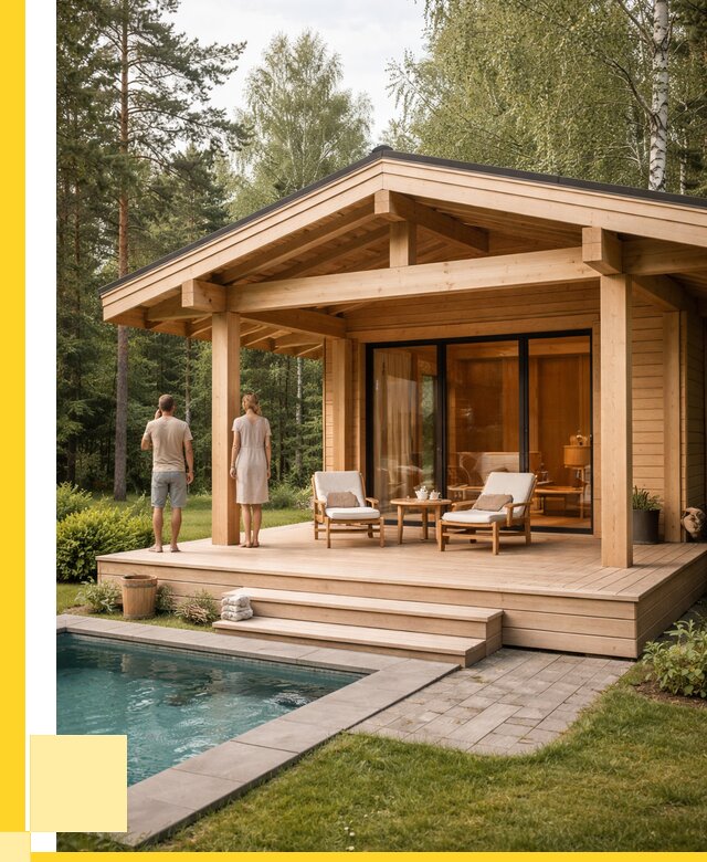 Бани с террасой под ключ в Гае от 609960 р. | ЭриданГай