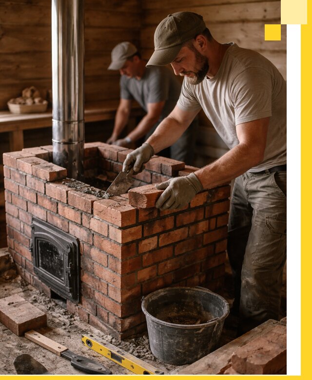 Кирпичные печи для бани под ключ в Гае, проект и монтаж