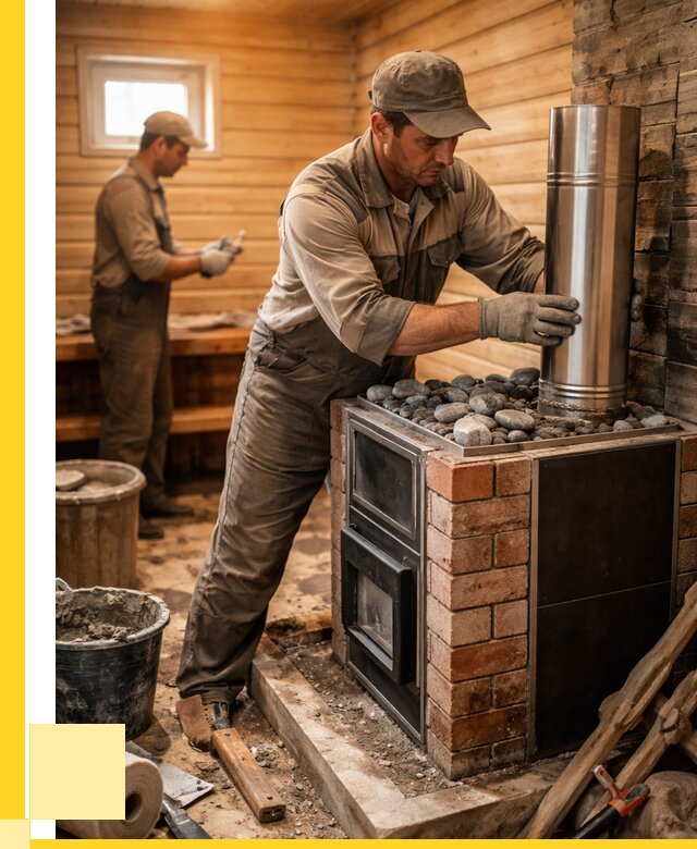 Монтаж печи в бане под ключ в Гае от 20332 р. | ЭриданГай