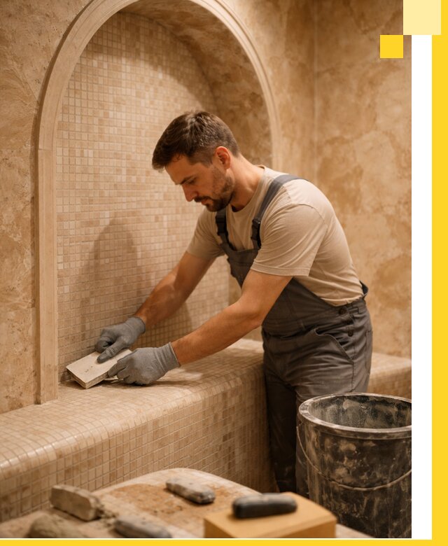 Профессиональная отделка хамамов с мозаикой под ключ в Гае