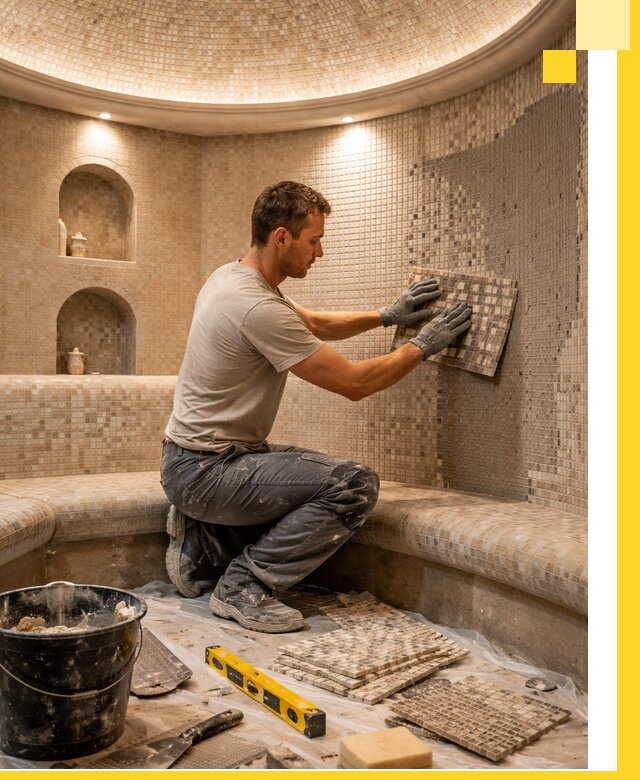 Устройство и монтаж домашнего хамама под ключ в Гае