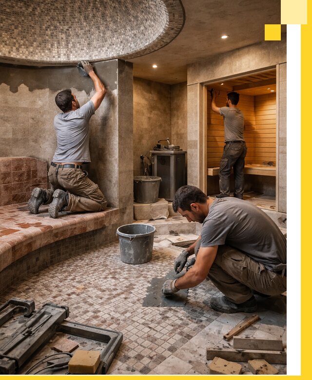 Проект и строительство хамама бани и сауны под ключ в Гае