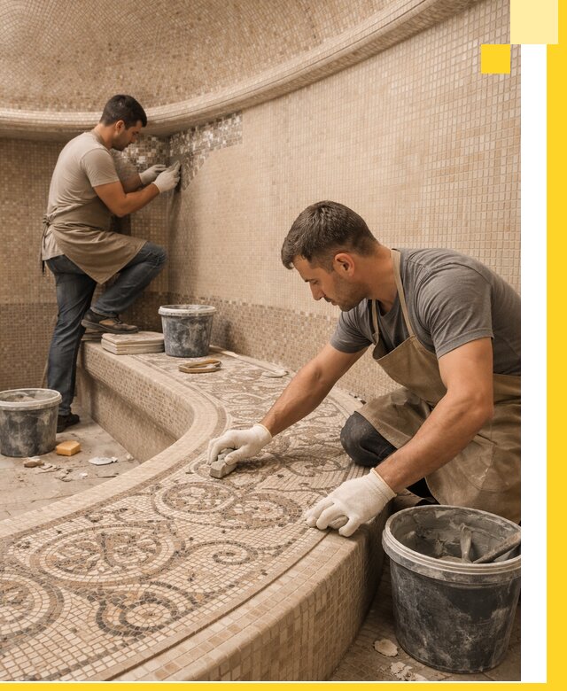 Плитка для хамама в Гае, укладка, подбор и поставка